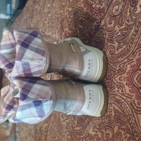 NEW Sperry top sider Ladyfish fold down women's boot size 7 plaid interior - Picture 6 of 8
